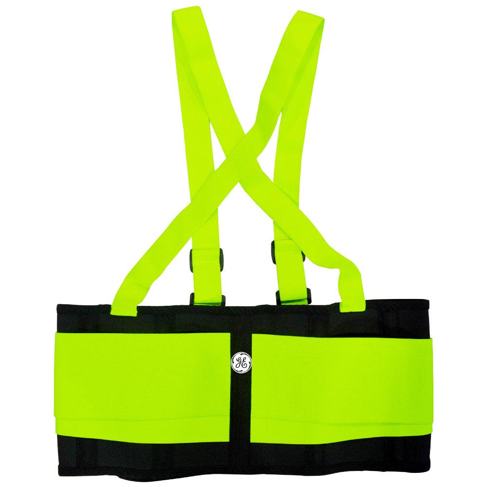 General Electric High Visibility Back Support Belt adjustable elastic suspenders (GR542)