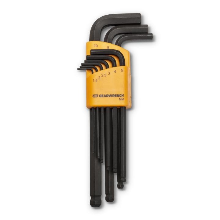 GearWrench 83521 - 9 Piece Metric Ball End Long Arm Hex Key Set