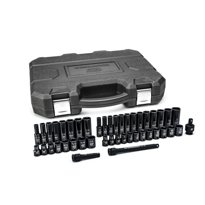 GearWrench 84916N - 44 Piece 3/8" Drive 6 Point Standard & Deep Impact SAE/Metric Socket Set