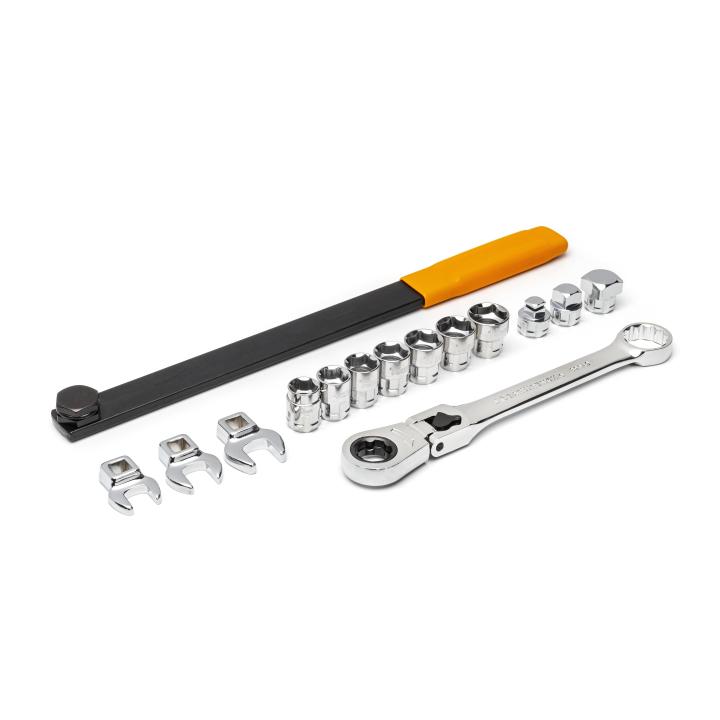 GearWrench 89000 - 15 Piece Serpentine Belt Tool Set with Locking Flex Head Ratcheting Wrench