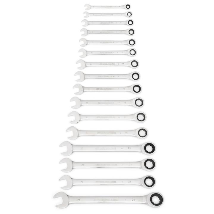 GearWrench 9416 - 16 Piece 72-Tooth 12 Point Ratcheting Combination Metric Wrench Set