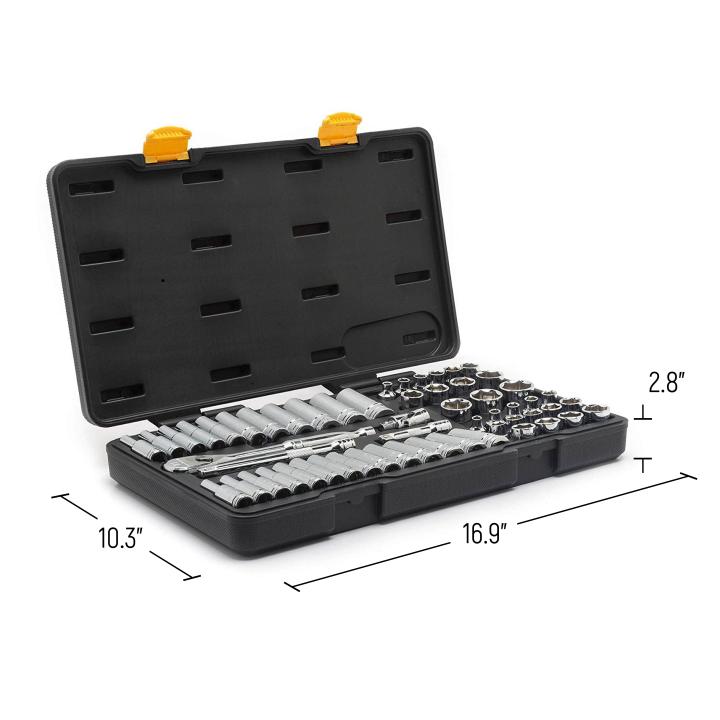 GearWrench 80550 - 57 Piece 3/8" Drive 6 Point Standard & Deep SAE/Metric Mechanics Tool Set