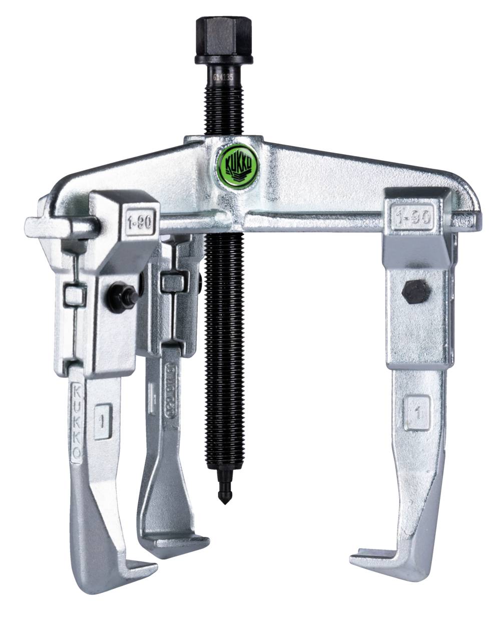 kukko 30-2-3 3-jaw universal puller, up to 160 mm spread, 300 mm reach with extended extractor jaws for pulling bearings, gears, and discs in all common sizes for crafts, workshops, and industry