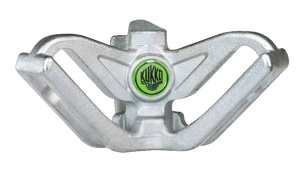 Heavy-duty Kukko gear puller jaw for industrial shop tool use, silver metal finish