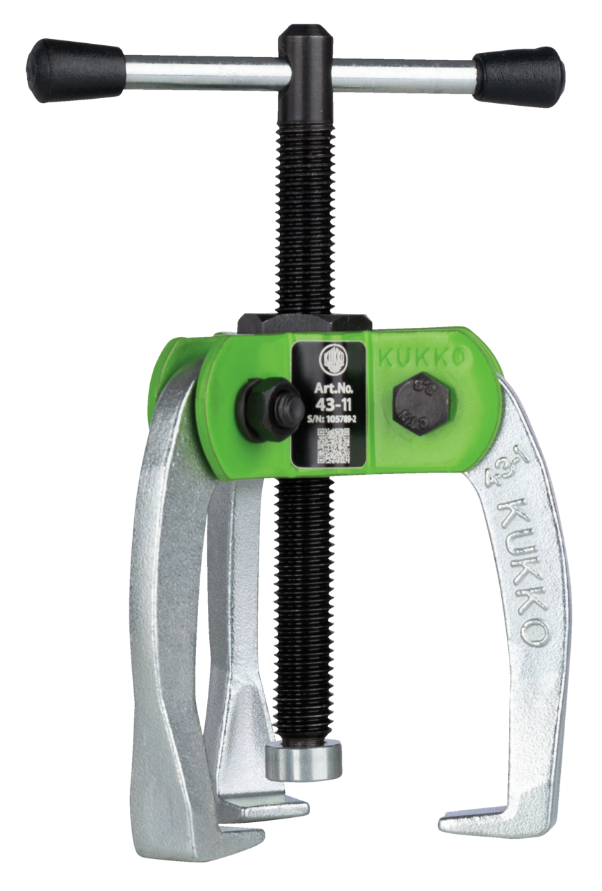 kukko 43-11 handy, 3-arm small parts puller 60 x 50 mm with power-transmitting and self-centering puller legs for sensitive extraction of small bearings, gears, and discs in tight, hard-to-access spaces