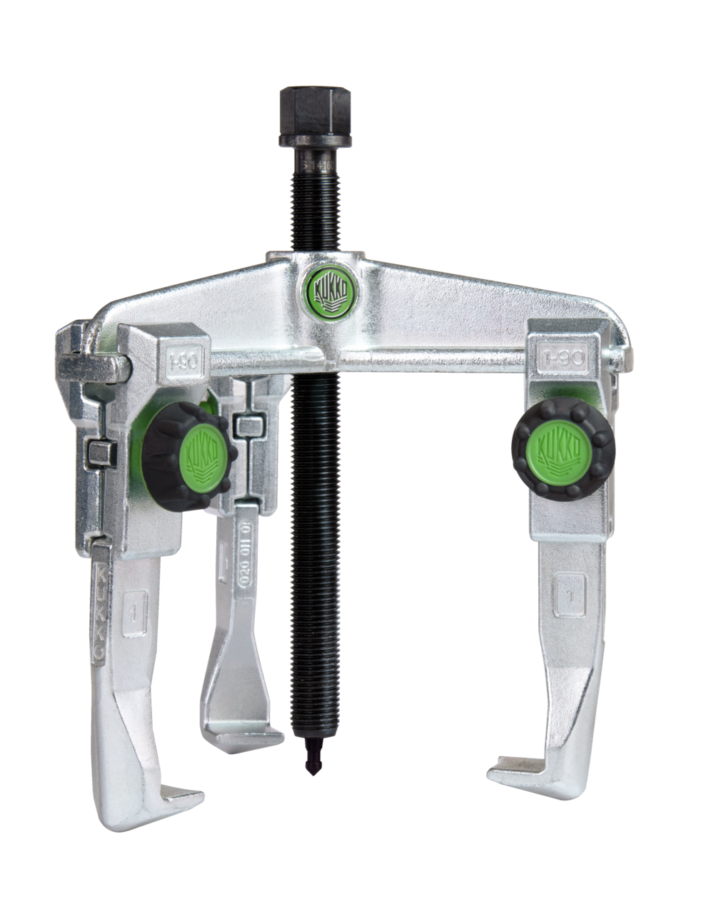kukko 30-3x 3-arm universal puller 250 x 200 mm with quick adjustable trigger hooks for pulling bearings, gears, and discs in all common sizes for craft, workshop, and industry
