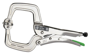 Metal C-clamp locking pliers with adjustment screw, chrome vanadium finish, shop tool
