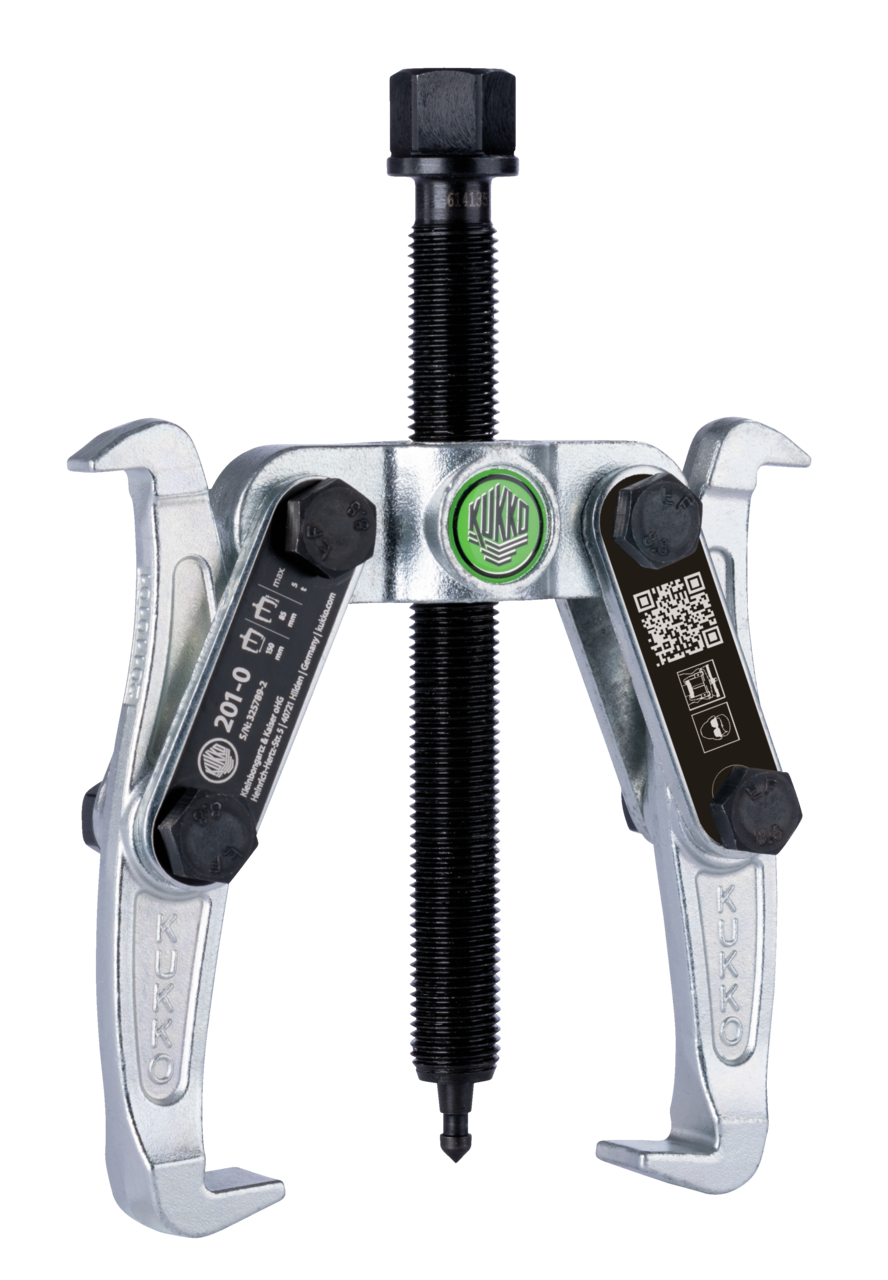 kukko 201-0 2-armed lug puller 100 x 75 mm with oscillating and reversible puller legs for centric pulling of bearings, gears, and discs in all common sizes for craft, workshop, and industry