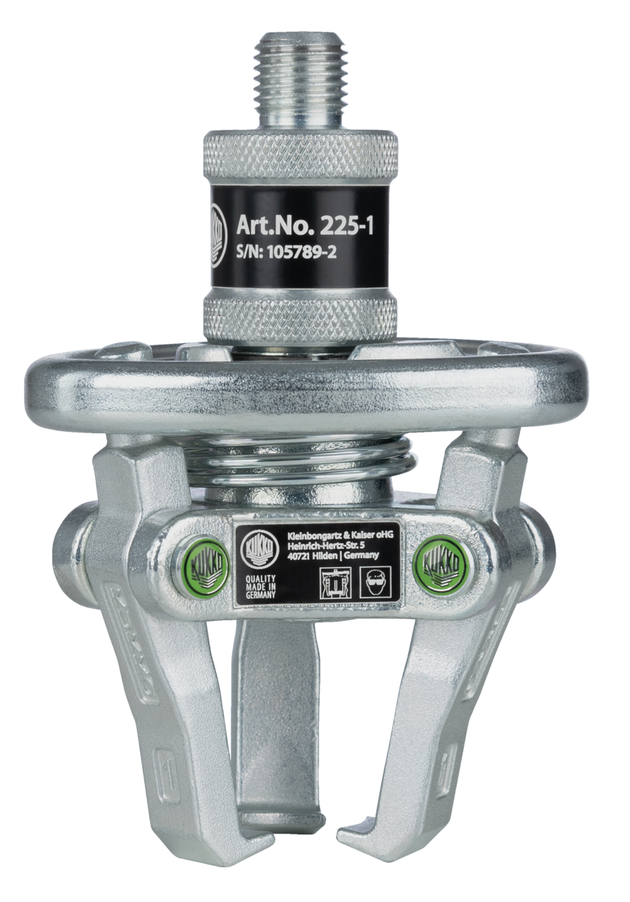 kukko 225-1 3-arm puller with self-centering puller legs for extracting bearings, gears, and discs