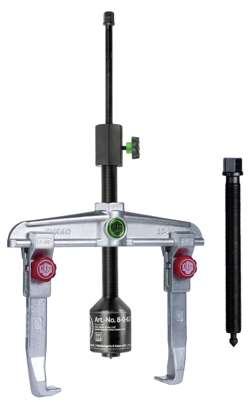 kukko 20-2+b 2-arm universal puller 160 x 150 mm with quick-adjustable puller hook and grease-hydraulic spindle for particularly safe and user-friendly pulling of extremely seized bearings, gears, and discs in all co