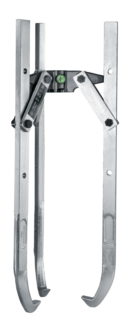 kukko y20-216 3-jaw puller with swiveling jaws, up to 500 mm spread, 600 mm reach depth (without hydraulic hollow piston cylinder) for pulling particularly large and stuck bearings, gears, discs, etc
