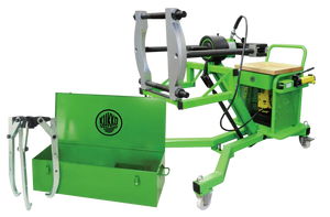 Green Kukko industrial bearing puller machine with tool box for maintenance and repair