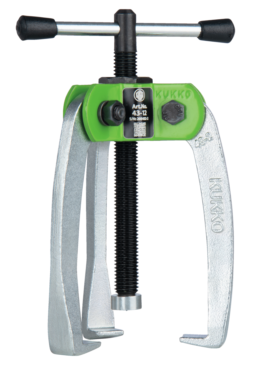 kukko 43-12 handy, 3-arm small parts puller 70 x 70 mm with power-transmitting and self-centering puller legs for sensitive extraction of small bearings, gears, and discs in tight, hard-to-access spaces