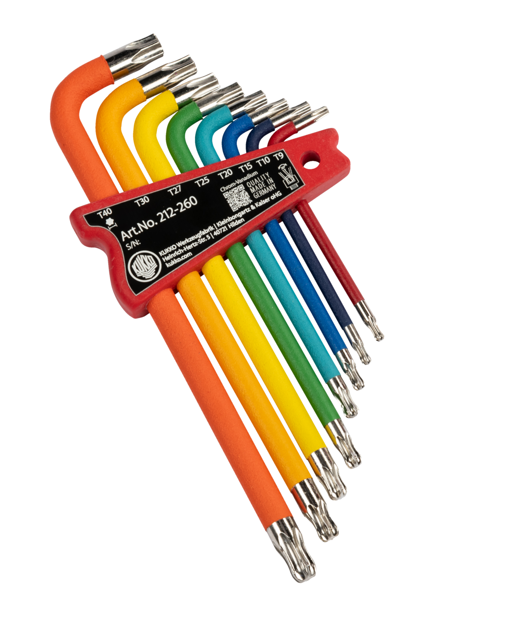 kukko 212bt327 tx offset screwdriver with ball head and color coding for operating hard-to-reach screw heads in workshops, industry, and crafts