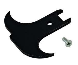 Black metal spanner tool with mounting screw for industrial shop equipment