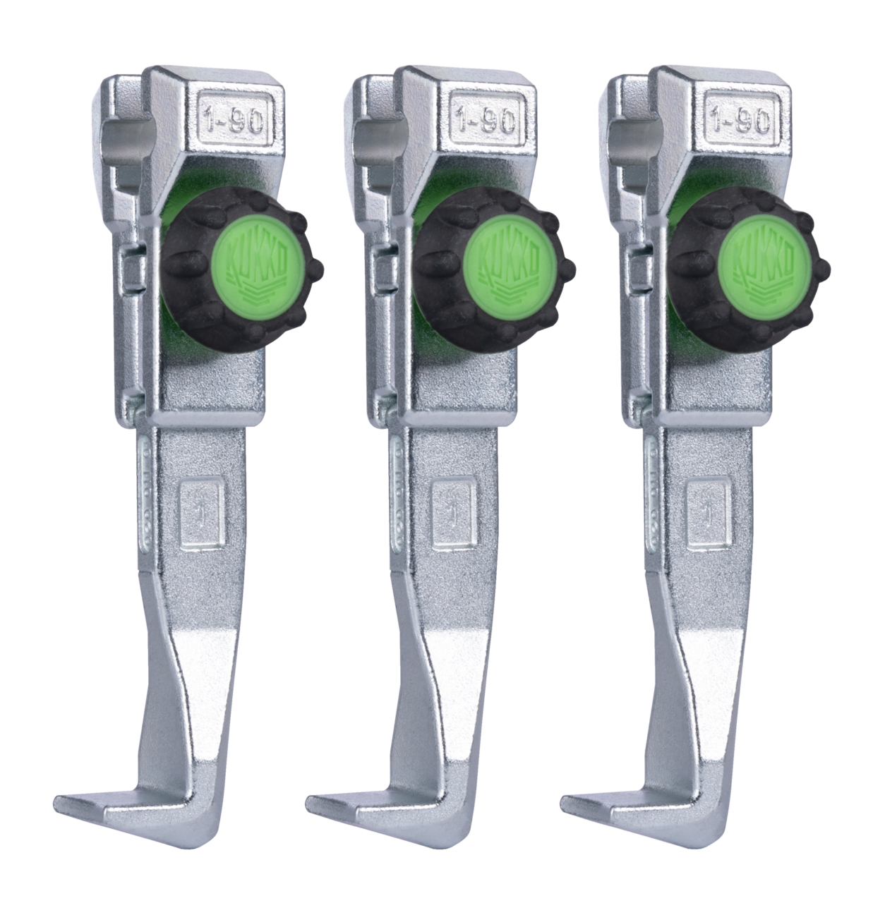 kukko 1-92-sx quickly adjustable standard jaws (set, total length 132 mm) for 3-jaw universal pullers