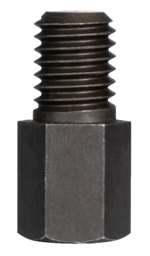 Metal threaded adapter hex nut, industrial tool component close-up