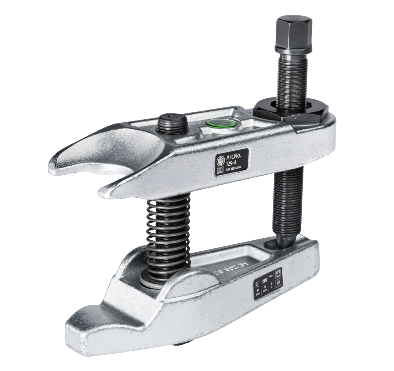 kukko 129-4 ball joint extractor with lever transmission for pressing out the ball pins when removing ball joints as well as tie rod ends on tie rods, for medium