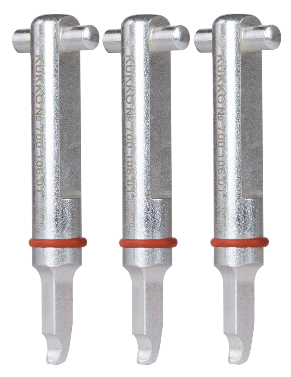 kukko 70-011-s pulling jaw set ball bearing iso 6000, 6001, 6002, 6003, 6004, 6200, 6201, 6202, 6301 for ball bearing pullers of the 70-0 series and are used for non-destructive removal of deep groove ball