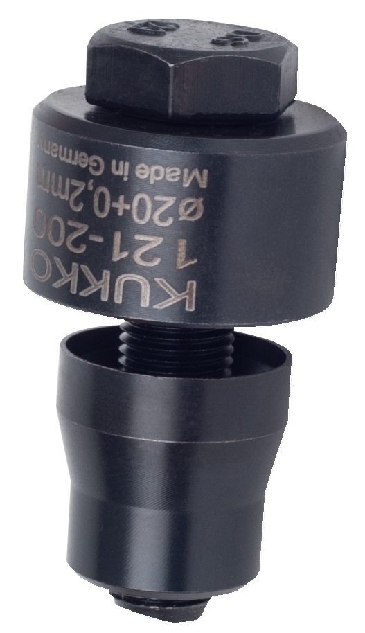 kukko 121-200 screw punch ø 20.0 mm for uniformly punching plastic support rods for distance sensors as well as for stamping holes in thin-w