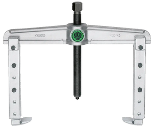 Heavy-duty Kukko bearing puller tool with adjustable arms and central spindle for shop use