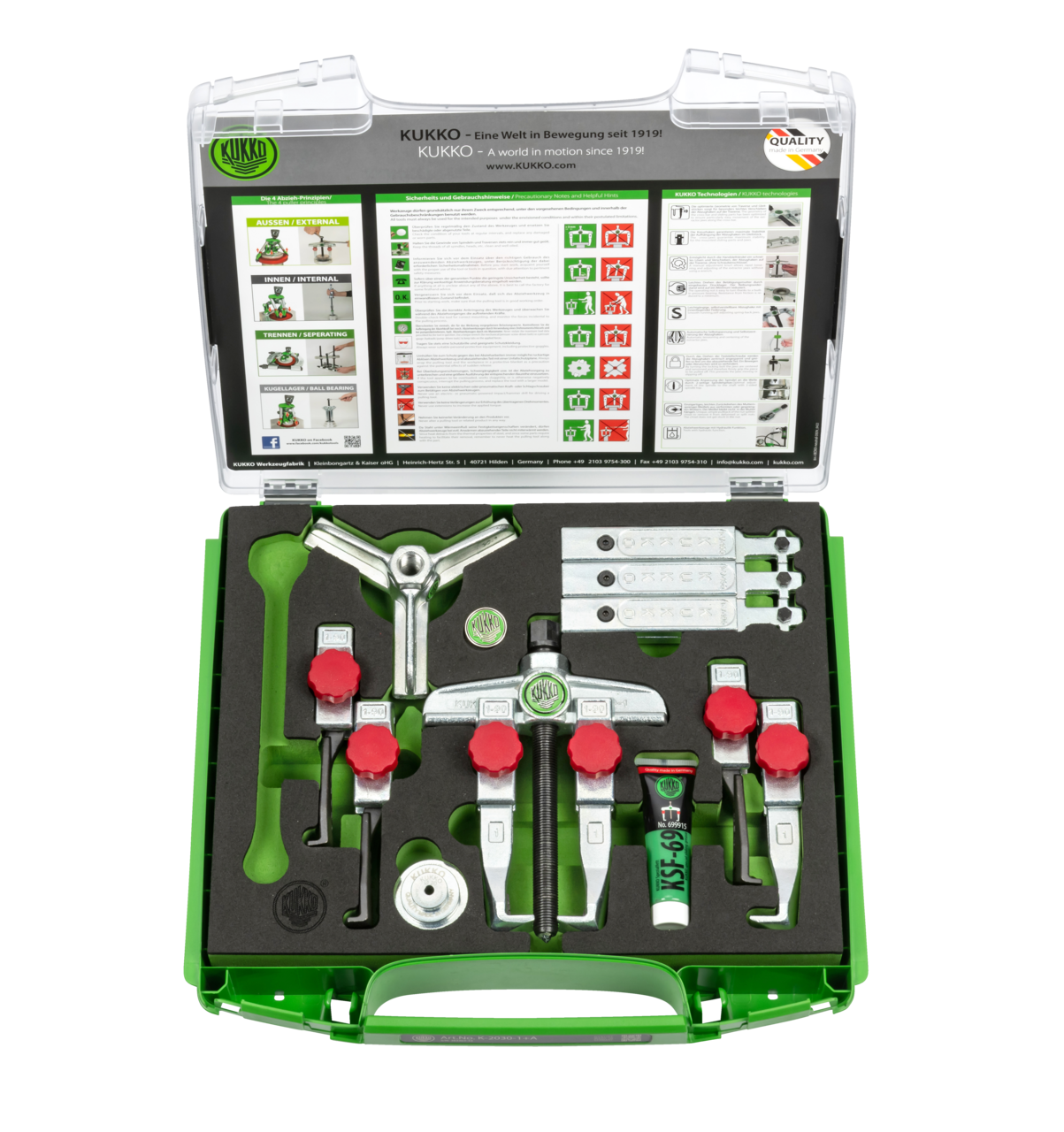 kukko k-2030-1+a 2-jaw universal puller with quick adjustable pulling hooks (set) for pulling bearings, gears, discs, etc