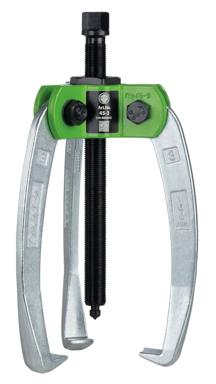 kukko 45-3 handy, 3-arm industrial puller 160 x 160 mm with power-transmitting and self-centering puller legs for pulling bearings, gears, and discs in all common sizes for crafts, workshops, and industry