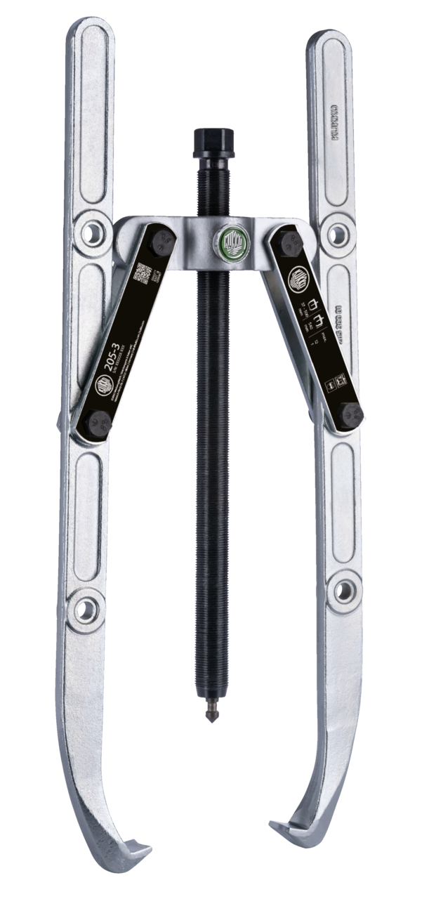kukko 205-3 heavy duty, 2-armed lug puller 500 x 540 mm with oscillating and height-adjustable puller legs for central extraction of large bearings, gears, and discs in all common sizes for crafts, workshops, an