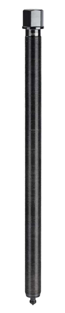 Heavy-duty black threaded industrial bolt with hex head for machinery repair