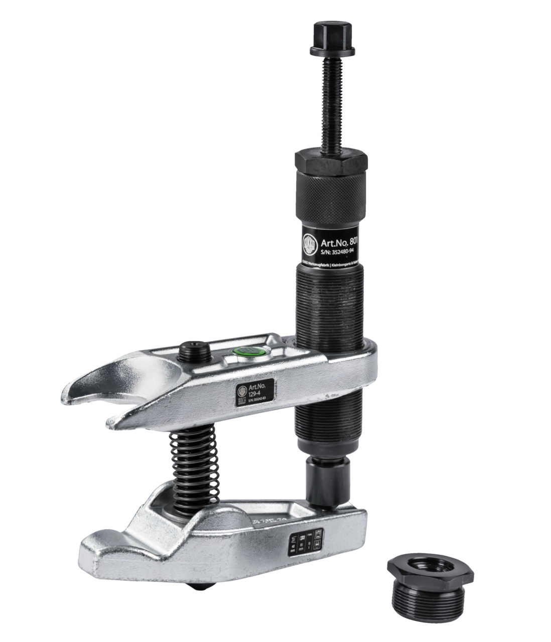 kukko 129-4-h ball joint ejector with short hydraulic spindle for extraction processes with a pulling force of up to 10 tons and/or in tight space conditions, the mec