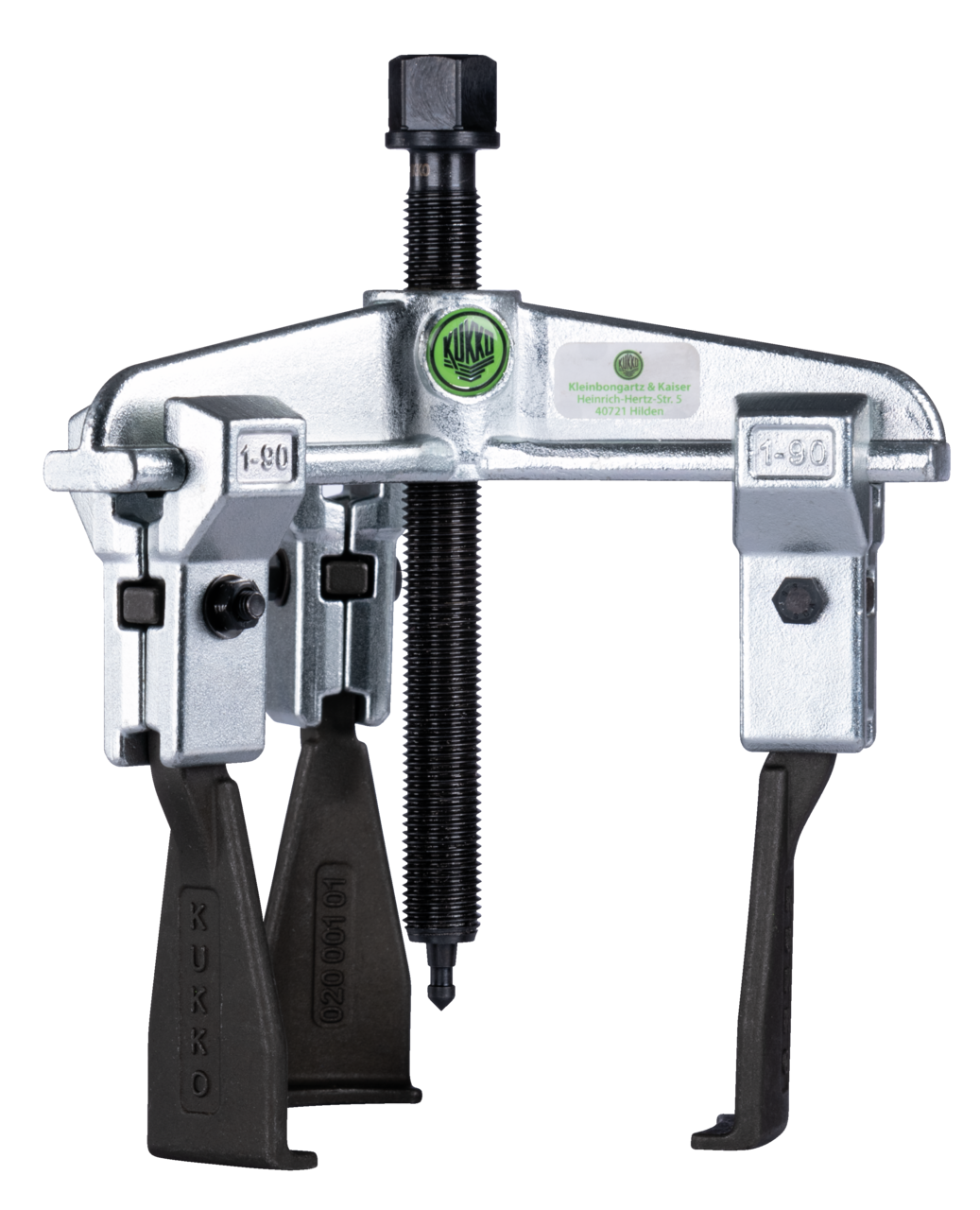 kukko 30-10-s 3-arm universal puller 120 x 100 mm with narrow trigger hooks for safely removing bearings, gears, and discs in all common sizes for craft, workshop, and industry