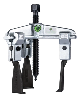 Heavy-duty gear puller tool with adjustable arms and screw, essential for industrial applications