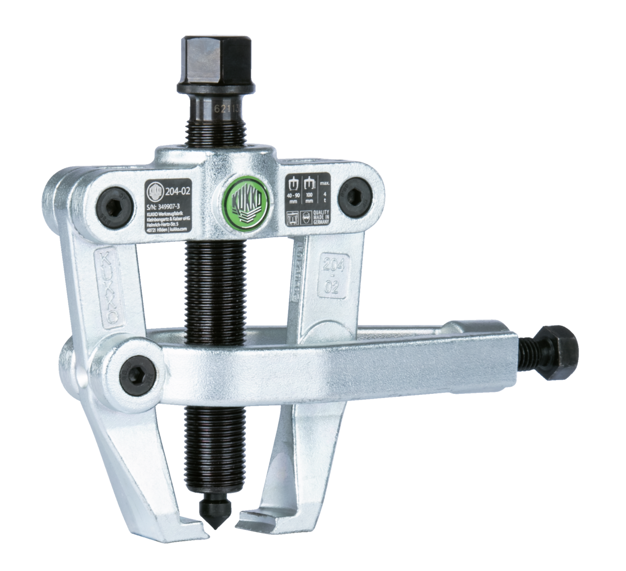 kukko 204-02 2-arm bearing puller "cobra" 90 x 100 mm with side clamp for pulling flush-mounted ball bearings, bearing rings, and workpieces