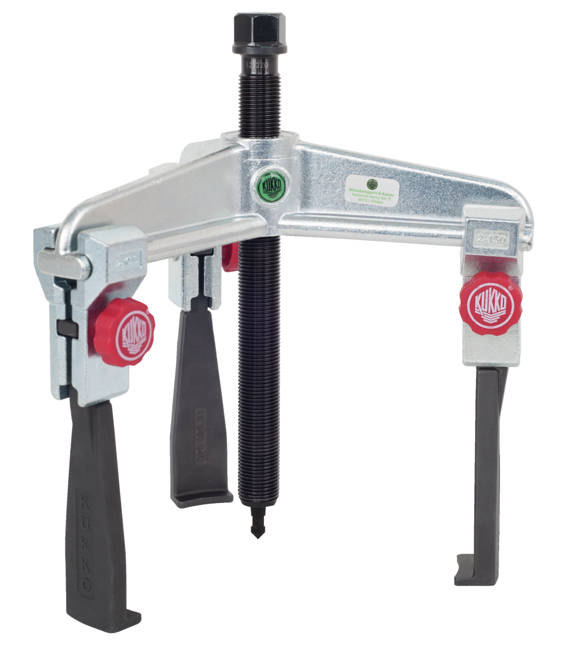 kukko 30-20+s 3-arm universal puller 200 x 150 mm with narrow, quick-adjustable trigger hooks for safe and user-friendly extraction of bearings, gears, and disks in all common sizes for crafts, work