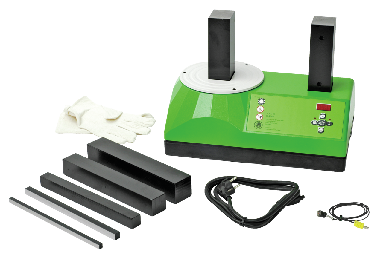 kukko t-aw-40 stationary, inductive bearing application device for universal applications in heating bearings and other rotationally symmetrical workpieces in crafts,