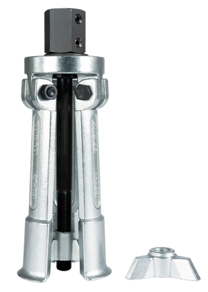 Heavy-duty metal gear puller tool with removable base, industrial shop tool