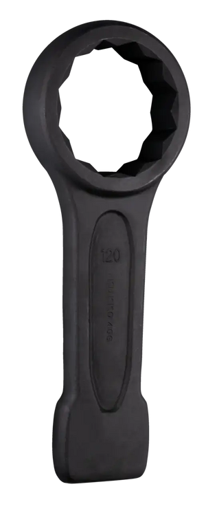 Heavy-duty black box end wrench with 12-point opening, marked size 120