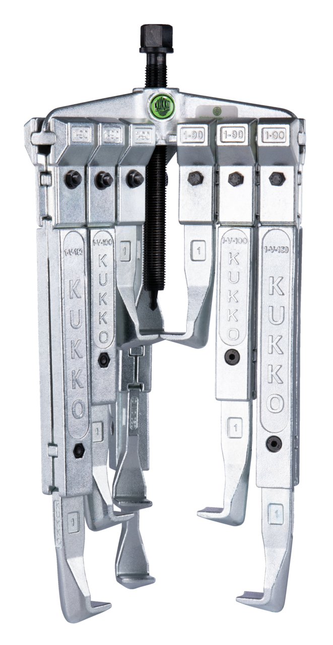 kukko 30-20-p2 3-arm universal puller in set for safely removing bearings, gears, and discs in all common sizes for crafts, workshops, and industry