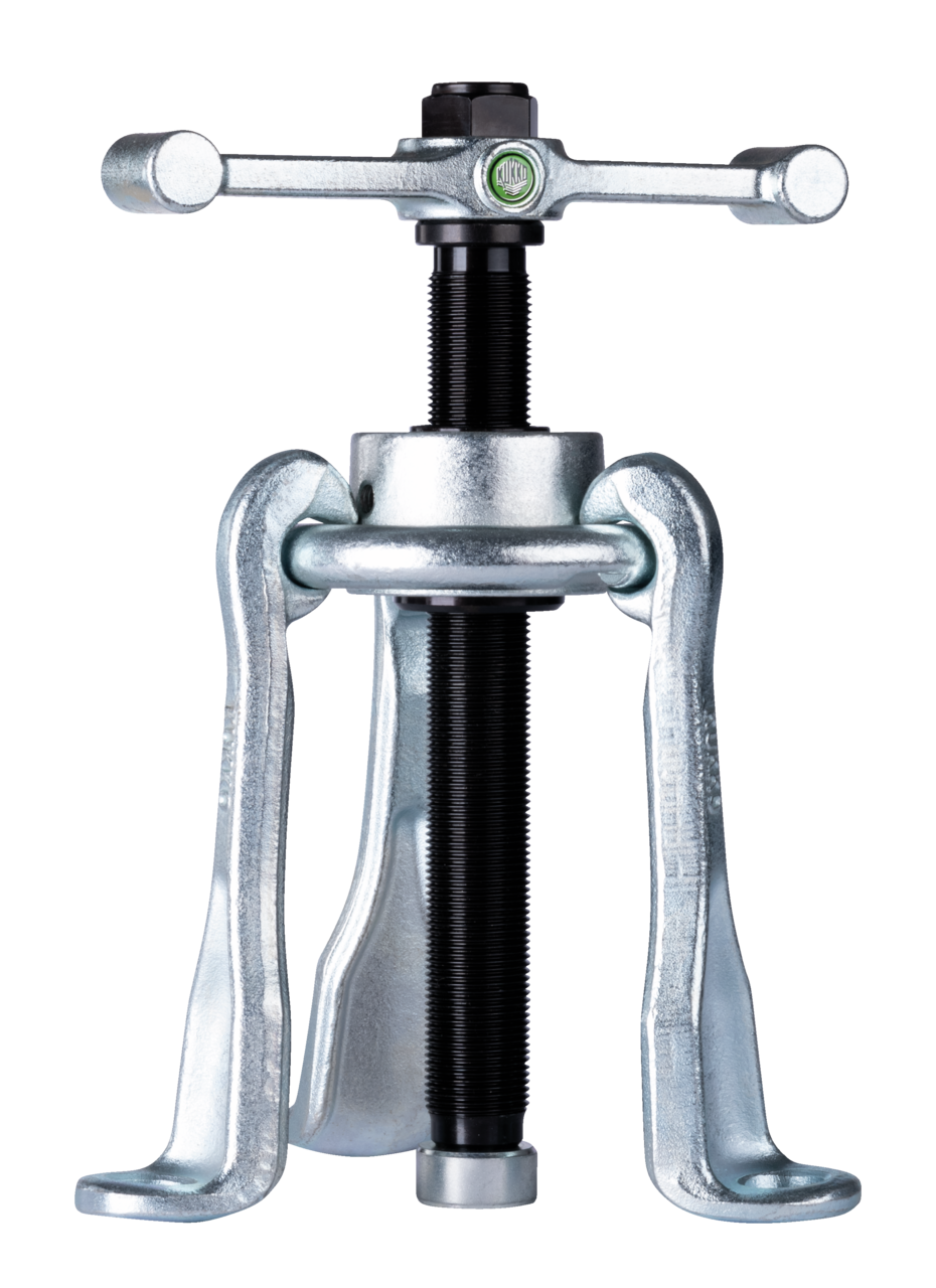 kukko 40-5 wheel hub puller with disc traverse, impact/shock model and 5 pullers ø up to 225 mm for pulling hubs from trucks