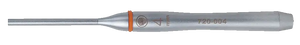 Metal center punch tool with ergonomic handle on white background