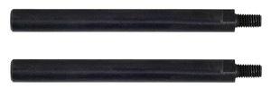 Black metal threaded rods with smooth shafts, industrial hardware component