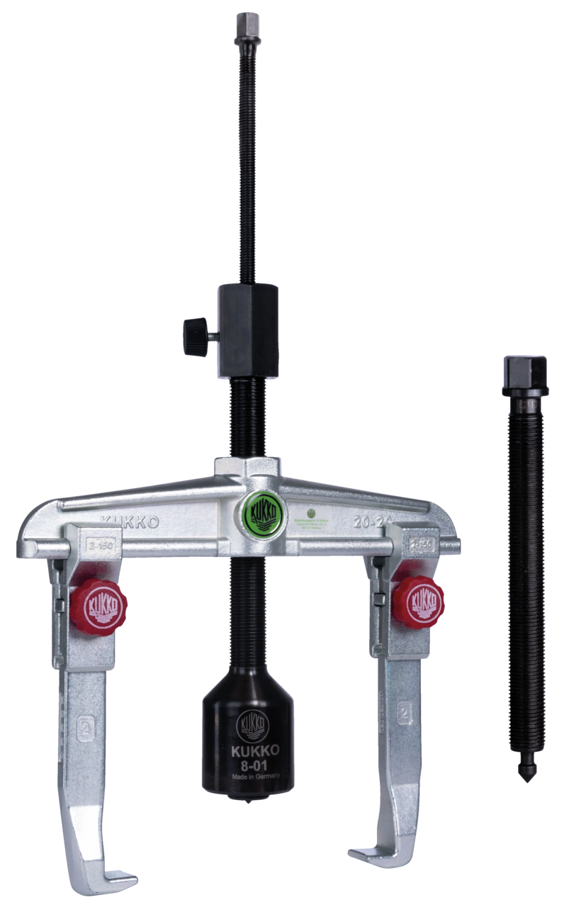 kukko 20-20+b 2-arm universal puller 200 x 150 mm with quick-adjustable puller hook and grease-hydraulic spindle for particularly safe and user-friendly removal of extremely tightly seated bearings, gears, and discs i