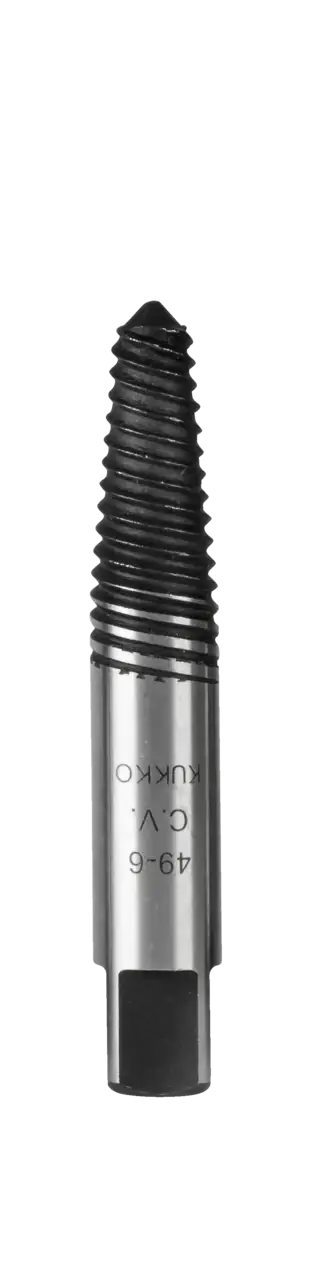 Steel screw extractor tool with spiral flutes for removing broken bolts