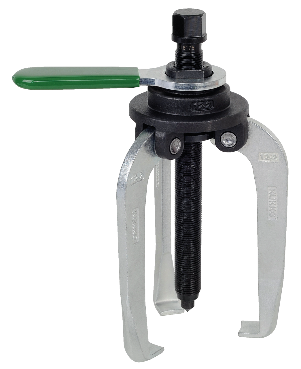 kukko 12-2 3-arm puller "alligator" 150 x 125 mm with fixed puller legs and anti-slip device for pulling particularly stubborn bearings, gears, and discs in all common sizes for craft, workshop, an