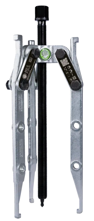 Three-jaw gear puller tool with metal arms for industrial mechanical use