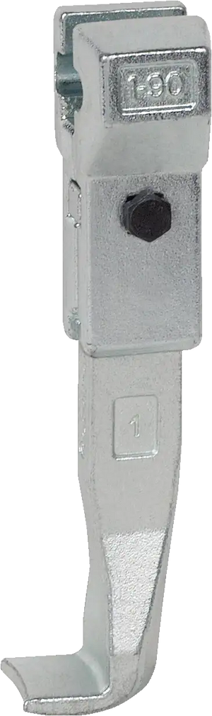Zinc metal hook for industrial lifting, replacement hoist part with bolt, size 1-90 visible