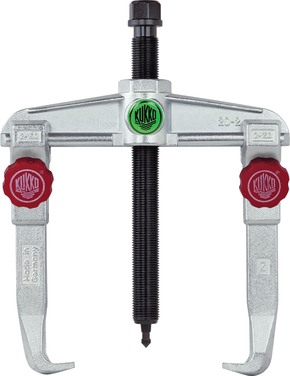 kukko 20-2+3 2-arm universal puller 160 x 150 mm with quick-adjustable trigger hooks for extracting bearings, gears, and discs in all common sizes for crafts, workshops, and industry