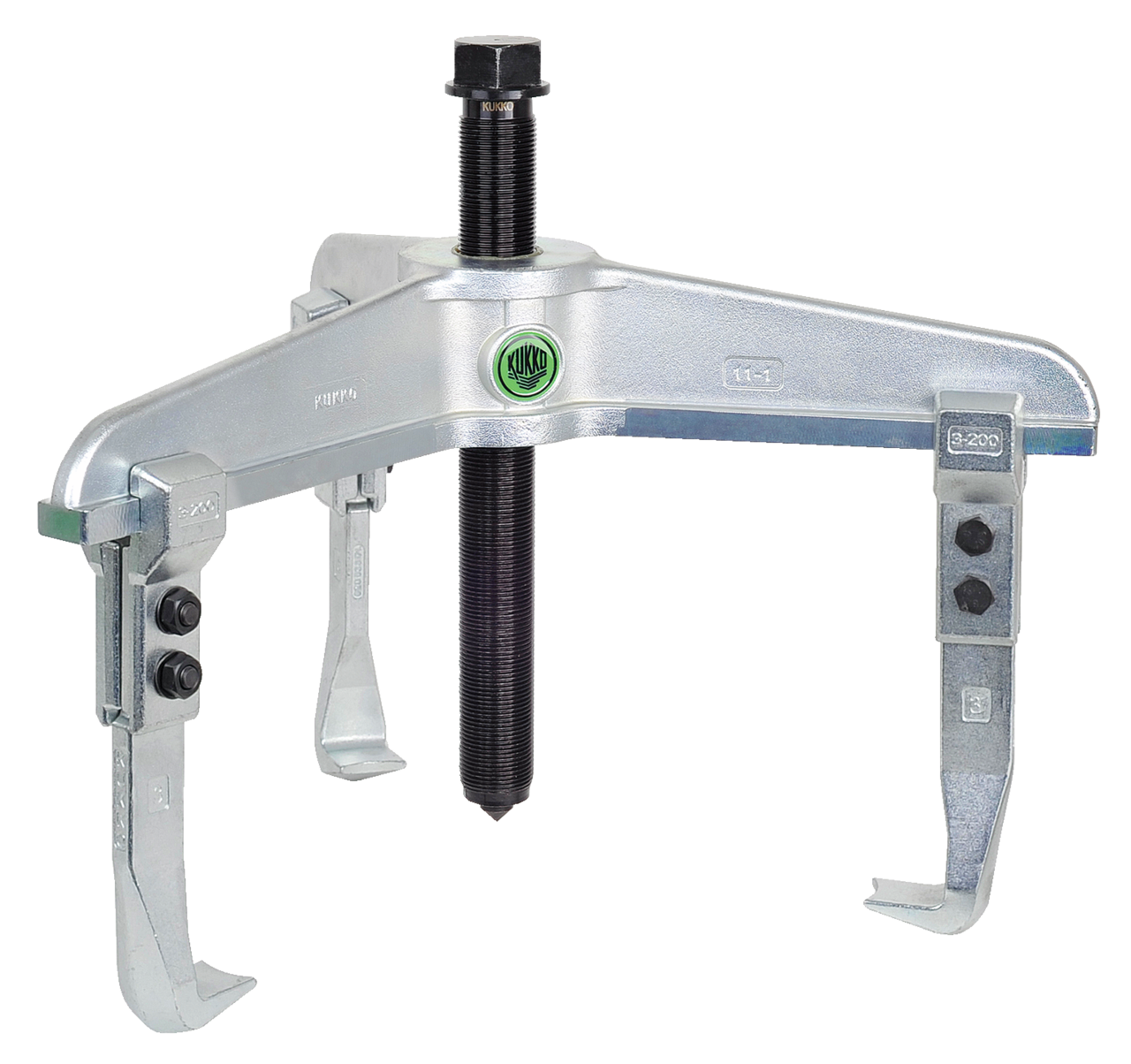 kukko 11-1-a extra strong 3-arm universal puller 520 x 200 mm for pulling heavy bearings, gears, and discs in all common sizes for crafts, workshops, and industry
