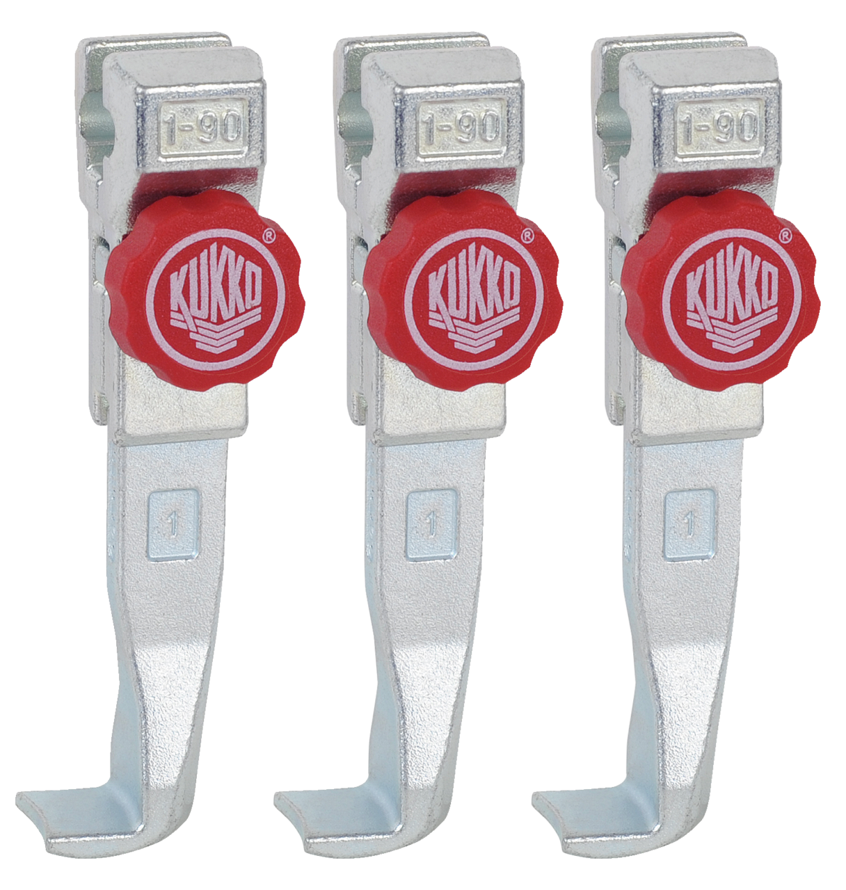 kukko 1-92-s quick-adjustable standard jaws (set, total length 132 mm) for 3-jaw universal pullers