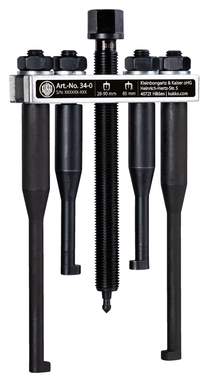 kukko 34-1 universal puller for steering wheels with large pull slots, up to 90 mm spread for pulling steering wheels with large pull slots and hard-to-reach components